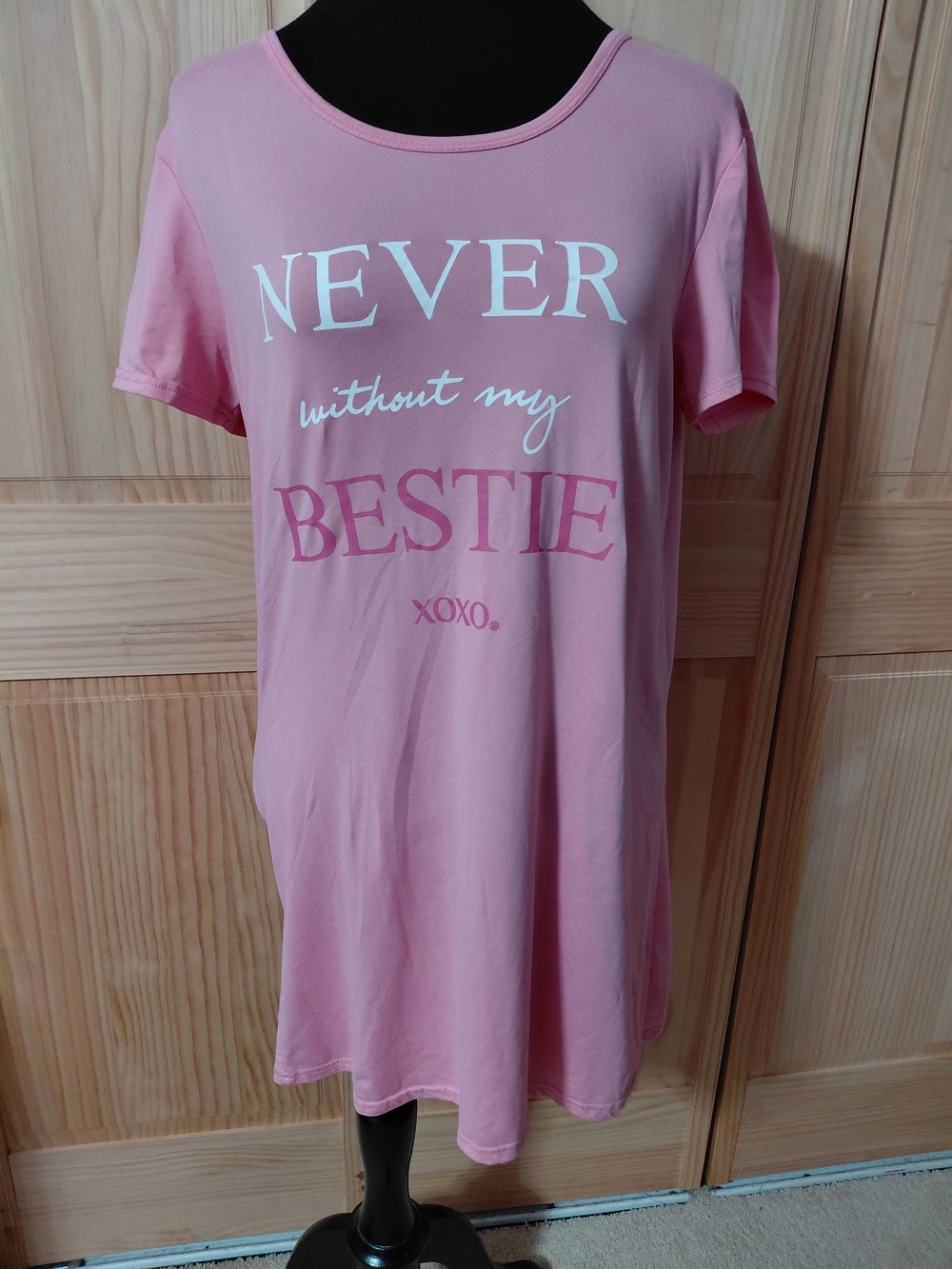 XOXO Pink Graphic Tee Dress with White Logo